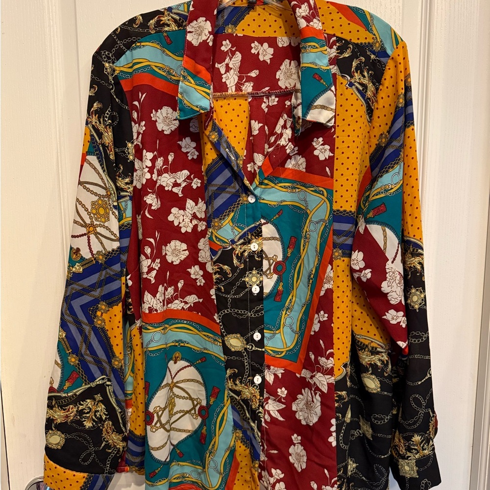 New Look Multicolor Button Patterned Shirt